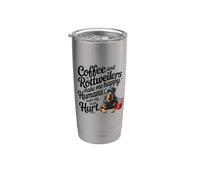 Funny Coffee And Rottweilers Make Me Happy Not Humans Vaso térmico de acero inoxidable de doble pared