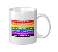 Funny Coffee Cups Science Is Real Black Lives Matter Blm Love Rainbow Mug Taza de café humorística