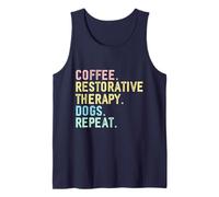 Funny Coffee Dogs Terapia Restaurativa Camiseta sin Mangas