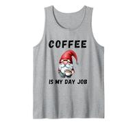 Funny Coffee Lovers Coffee Is My Day Job Gnomo Camiseta sin Mangas