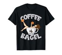 Funny Coffee Mom For Women Love Bathing In Coffee and Bagel Camiseta