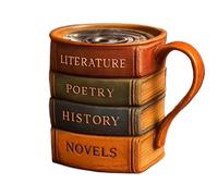 Funny Coffee Mug, Handmade 3D Resin Cup, Colored Book Tea Mug, Heat Resistant Drinkware, Beverage Holder with Handle for Whiskey Juice Beer and Daily Use, 4.72x4.72x3.94 inches