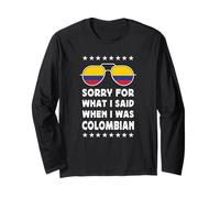 Funny Colombian Joke Proud Colombian Pride Colombia Flag Manga Larga