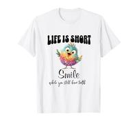 Funny Colorful Bird Shirt Cute Bird Humor tee Life Is Short Camiseta