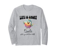 Funny Colorful Bird Shirt Cute Bird Humor tee Life Is Short Manga Larga