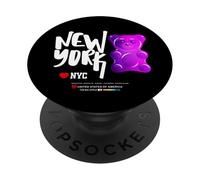 Funny Colorful New YorkCity Jelly Bear Gum Artwork Graphic PopSockets PopGrip Adhesivo