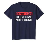 Funny Computer Nerd Halloween Error 404 Disfraz no Encontrado Camiseta, Niños, Azul Marino, 8 años