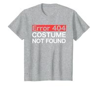 Funny Computer Nerd Halloween Error 404 Disfraz no Encontrado Camiseta, Niños, Gris Jaspeado, 8 años