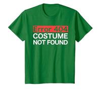Funny Computer Nerd Halloween Error 404 Disfraz no Encontrado Camiseta, Niños, Verde Kelly, 8 años
