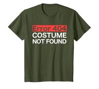 Funny Computer Nerd Halloween Error 404 Disfraz no Encontrado Camiseta, Niños, Verde Oliva, 8 años