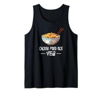 Funny Confused Chicken Fried Rice Veg Meme Camiseta sin Mangas