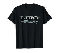 Funny Contabilidad Pun LIFO la Fiesta Camiseta gráfica económica, Hombre, Negro, XL
