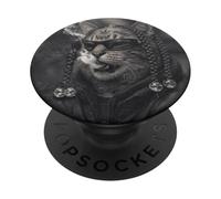 Funny Cool Rapper Cat Retro Hip Hop Meme PopSockets PopGrip Adhesivo