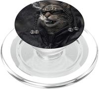 Funny Cool Rapper Cat Retro Hip Hop Meme PopSockets PopGrip para MagSafe