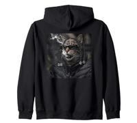 Funny Cool Rapper Cat Retro Hip Hop Meme Sudadera con Capucha
