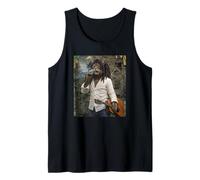 Funny Cool Rasta Cat Retro Reggae Meme Camiseta sin Mangas