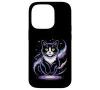 Funny Cosmic Cat Floating Space Kitty Galaxy Humor Mujeres Hombres Carcasa para iPhone 14 Pro