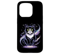 Funny Cosmic Cat Floating Space Kitty Galaxy Humor Mujeres Hombres Carcasa para iPhone 15 Pro