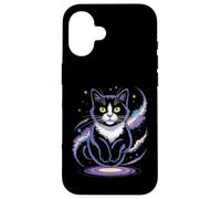 Funny Cosmic Cat Floating Space Kitty Galaxy Humor Mujeres Hombres Carcasa para iPhone 16