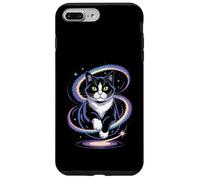 Funny Cosmic Cat Floating Space Kitty Galaxy Humor Mujeres Hombres Carcasa para iPhone 7 Plus/8 Plus