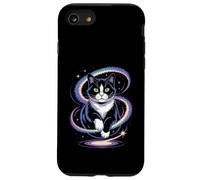 Funny Cosmic Cat Floating Space Kitty Galaxy Humor Mujeres Hombres Carcasa para iPhone SE (2020) / 7/8