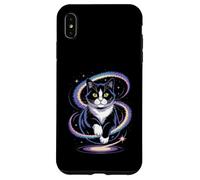 Funny Cosmic Cat Floating Space Kitty Galaxy Humor Mujeres Hombres Carcasa para iPhone XS MAX