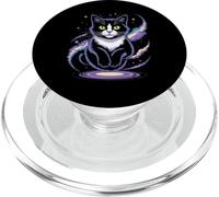 Funny Cosmic Cat Floating Space Kitty Galaxy Humor Mujeres Hombres PopSockets PopGrip para MagSafe