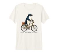 Funny Cottagecore Penguin Bicycle Flight Is Not An Option Camiseta Premium