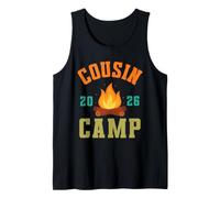 Funny Cousin Camp 2026 Camping Crew Family Vacation Campfire Camiseta sin Mangas