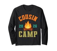 Funny Cousin Camp 2026 Camping Crew Family Vacation Campfire Manga Larga