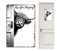 Funny Cow Bathroom Art-Vintage Highland Cow in Bathtub Canvas, Waterproof Wall Decor for Powder Room & Vanity, Renter-Friendly Farmhouse Decor for Home, Office & Spa