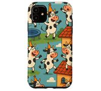 Funny Cow Cartoon Dancing Party Animal Celebration Art Carcasa para iPhone 11