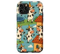 Funny Cow Cartoon Dancing Party Animal Celebration Art Carcasa para iPhone 11 Pro