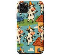 Funny Cow Cartoon Dancing Party Animal Celebration Art Carcasa para iPhone 11 Pro MAX