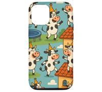 Funny Cow Cartoon Dancing Party Animal Celebration Art Carcasa para iPhone 12/12 Pro