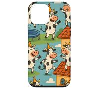 Funny Cow Cartoon Dancing Party Animal Celebration Art Carcasa para iPhone 12 Mini