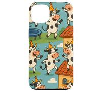 Funny Cow Cartoon Dancing Party Animal Celebration Art Carcasa para iPhone 13