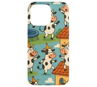 Funny Cow Cartoon Dancing Party Animal Celebration Art Carcasa para iPhone 15 Pro MAX