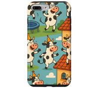 Funny Cow Cartoon Dancing Party Animal Celebration Art Carcasa para iPhone 7 Plus/8 Plus