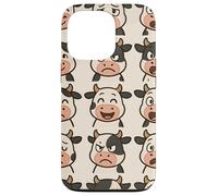 Funny Cow Faces Cartoon Expressions Silly Mood Pattern Carcasa para iPhone 13 Pro