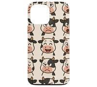 Funny Cow Faces Cartoon Expressions Silly Mood Pattern Carcasa para iPhone 13 Pro MAX
