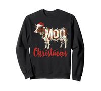 Funny Cow Lovers Cattle Famer Farming MOO Christmas Lights Sudadera