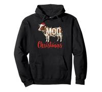 Funny Cow Lovers Cattle Famer Farming MOO Christmas Lights Sudadera con Capucha