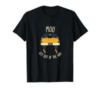 Funny Cow Pun Moo Sal del Camino Camiseta gráfica económica, Hombre, Negro, XL