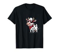 Funny Cow Red Bandana Cartoon Animal Humor Camiseta