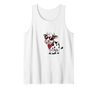 Funny Cow Red Bandana Cartoon Animal Humor Camiseta sin Mangas
