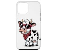 Funny Cow Red Bandana Cartoon Animal Humor Carcasa para iPhone 12 Mini