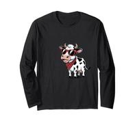 Funny Cow Red Bandana Cartoon Animal Humor Manga Larga