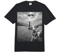Funny Cow Selfie con Monstruo del Lago Ness Y OVNIs Comfort Colors Adult Heavyweight T-Shirt