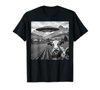Funny Cow UFO Selfie Alien Nave Espacial Granja Humor Obra De Arte Camiseta